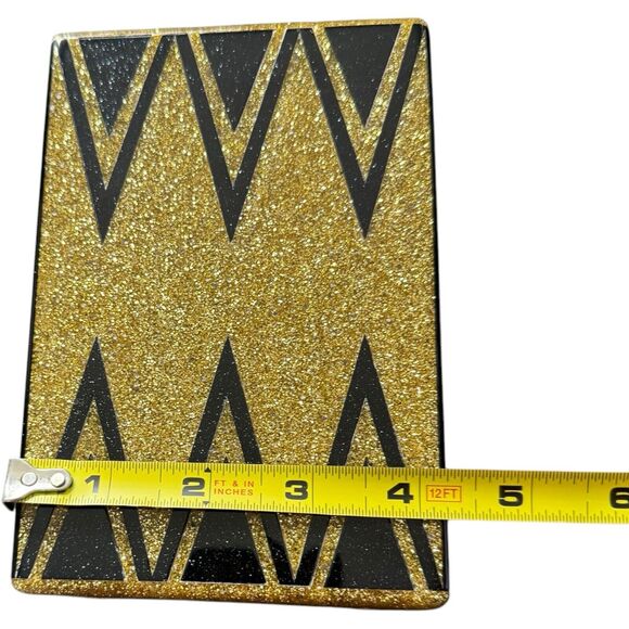 Edie Parker Gold/Black Chevron Acrylic Box Clutch/Bag - Picture 13 of 14